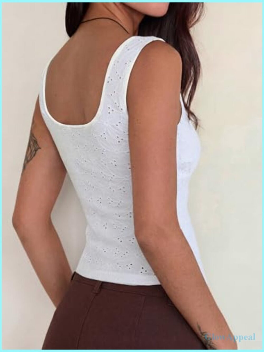 Deep V Neck Sleeveless Crop Top Stretchy Ribbed Tank Going Out Summer Clothes - Picture 3 of 7